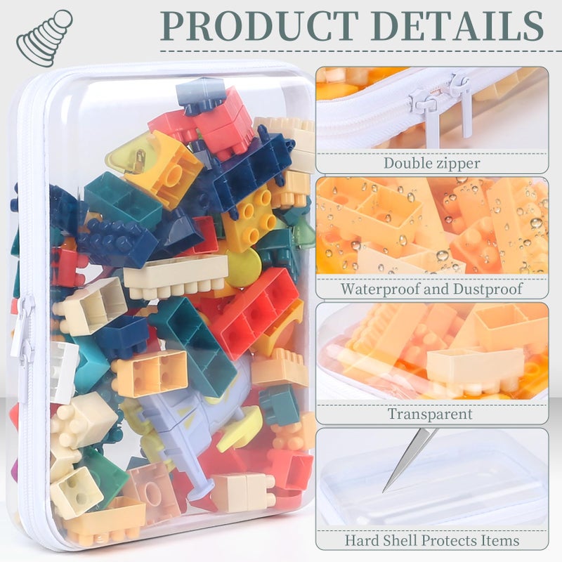 YOPCDJ 3 Pack Clear Hard Shell Zipper Case  Clear Zipper Pouches Waterproof Makeup Organizer & Toy Storage Bag  Diaper Bag Organizing Pouches  Plastic Pouch for Travel  Office  Home  Large Size - Image 5